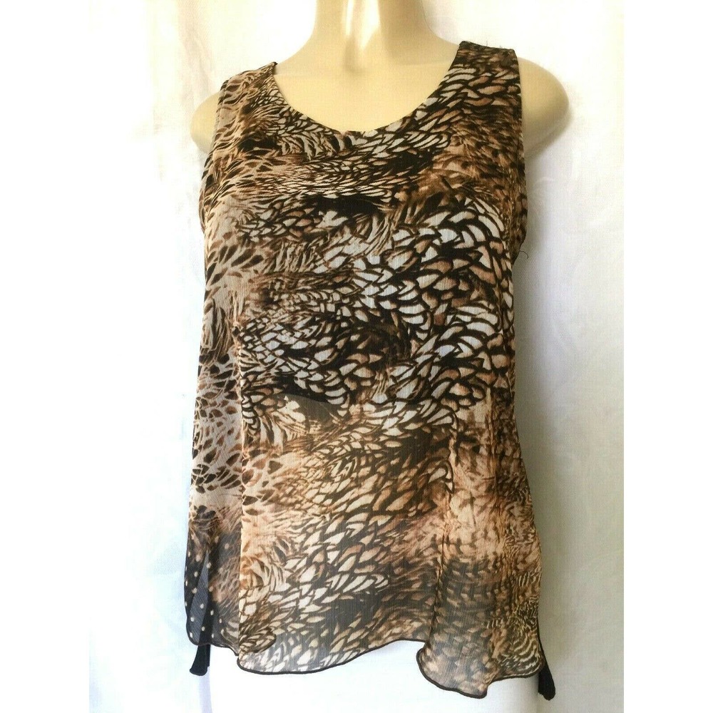 Alberto Makali Top Blouse Shirt Sleeveless Brown S